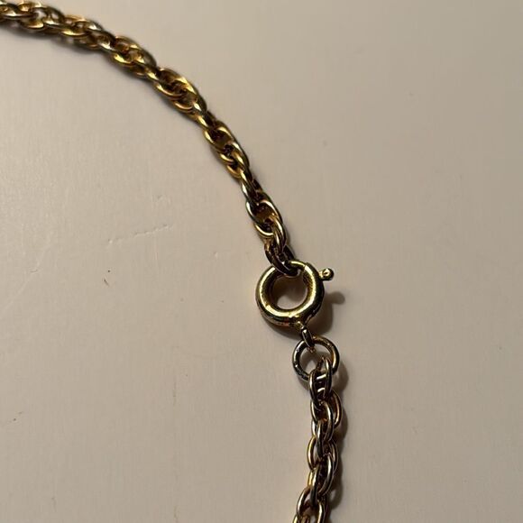 Vintage Gold Tone Chain with Twisted Mesh Rope and Mesh Beads 26” - Picture 7 of 8